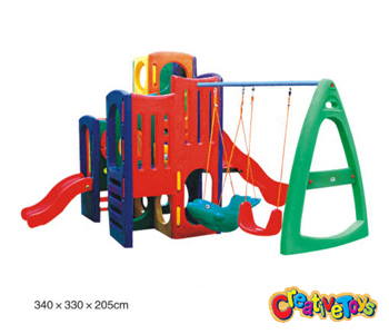 Playground slide and swing